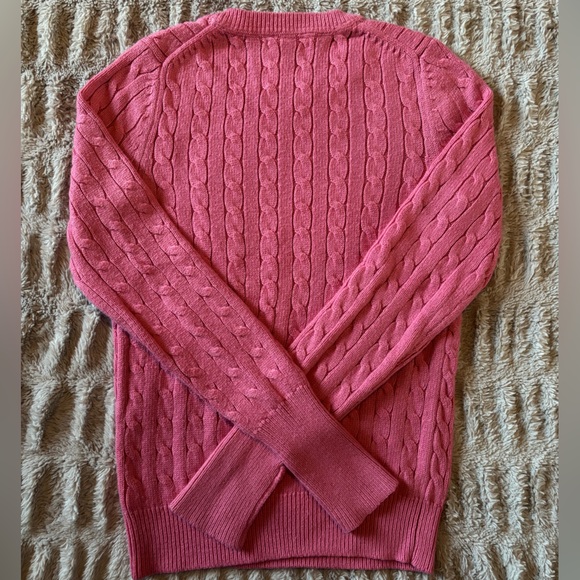 GAP Pink Cable Knit Sweater Medium Angora Blend Holiday 2008 Preppy Y2K - Picture 8 of 9